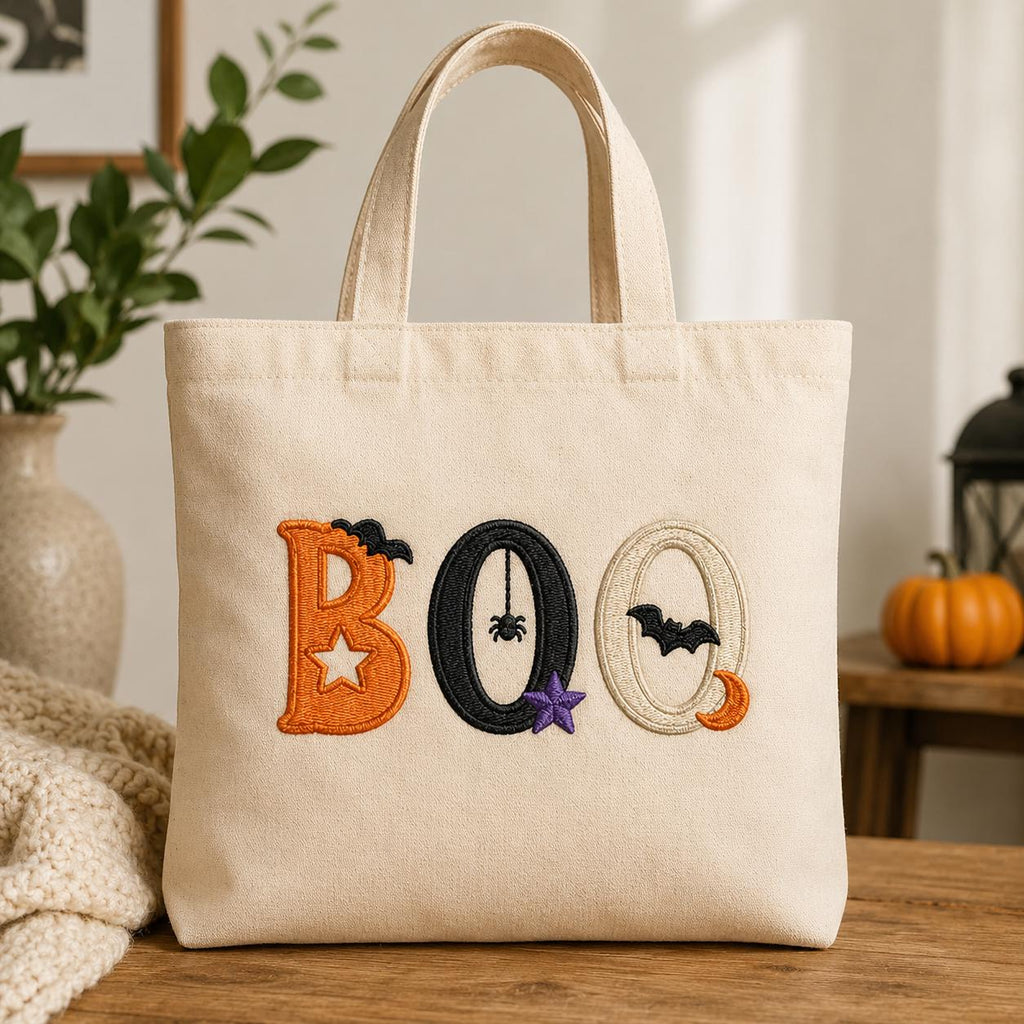 Halloween Alphabet Embroidery Font, Spooky Letters Machine Embroidery File, Pumpkin Bat Ghost Monogram Design, 5 Sizes, Digital Download - image 3