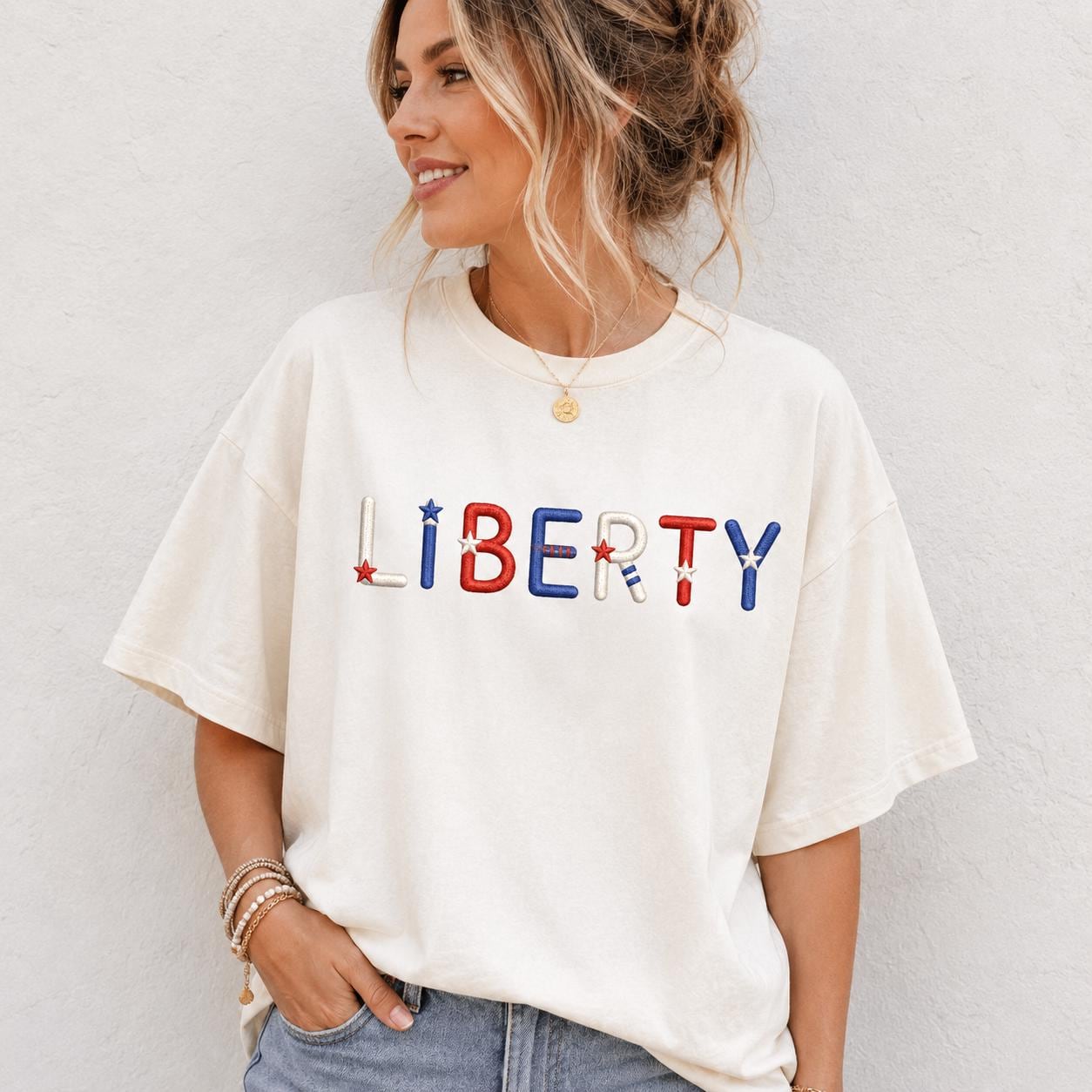 Patriotic Alphabet Embroidery Font, 4th of July Letters Machine Embroidery File, USA Star Monogram Design, 5 Sizes, Digital Download - image 4