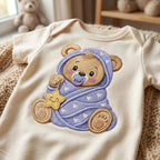 Teddy Bear Moon Blanket Embroidery Design, Baby Bear Machine Embroidery File, Nursery Stitch Pattern, 5 sizes, Digital Download - image 3
