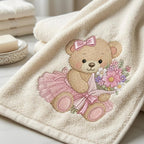 Teddy Bear Flower Bouquet Embroidery Design, Cute Pink Baby Girl Machine Embroidery File, Nursery Pattern, 5 sizes, Digital Download - image 6