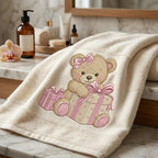 Teddy Bear Gift Box Embroidery Design, Cute Birthday Bear Machine Embroidery File, Baby Girl Pattern, 5 sizes, Digital Download - image 5