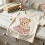 Birthday Teddy Bear Embroidery Design, Pink Cake Bear Machine Embroidery File, Baby Girl Nursery Stitch, 5 sizes, Digital Download - image 4