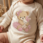 Teddy Bear Bunny Hug Embroidery Design, Cute Baby Girl Machine Embroidery File, Nursery Bear Pattern, 5 sizes, Digital Download - image 4