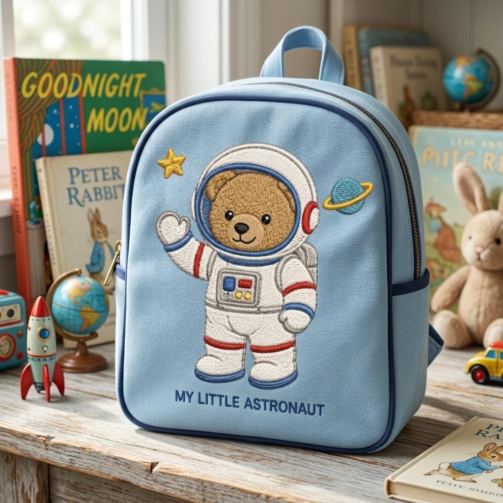 Astronaut Teddy Bear Embroidery Design, Space Bear Machine File, Nursery Baby Shower Pattern, 5 sizes, Digital Download - image 7