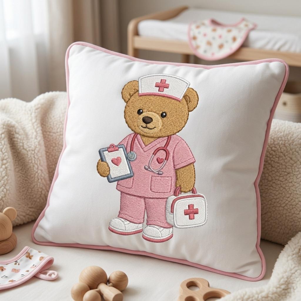 Nurse Teddy Bear Embroidery Design, Medical Bear Machine File, Healthcare Job Embroidery Pattern, 5 sizes, Digital Download - image 6