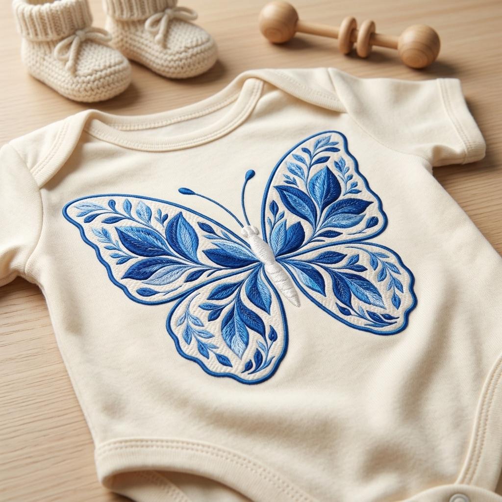 Chinoiserie Butterfly Embroidery File, Ornate Chinoiserie Floral Butterfly, Decorative Garden Nature Stitch, 5 sizes, Digital Download - image 6