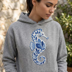 Chinoiserie Seahorse Embroidery File, Ornate Blue Seahorse Machine Embroidery, Coastal Ocean Decorative Stitch, 5 sizes, Digital Download - image 7