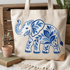 Chinoiserie Elephant Embroidery File, Ornate Blue Elephant Machine Embroidery, Jungle Animal Decorative Stitch, 5 sizes, Digital Download - image 5