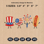 USA 4th Of July Mini Embroidery, Patriotic Icons Machine Embroidery File, Independence Day USA Mini Embroidery, 5 sizes, Digital Download