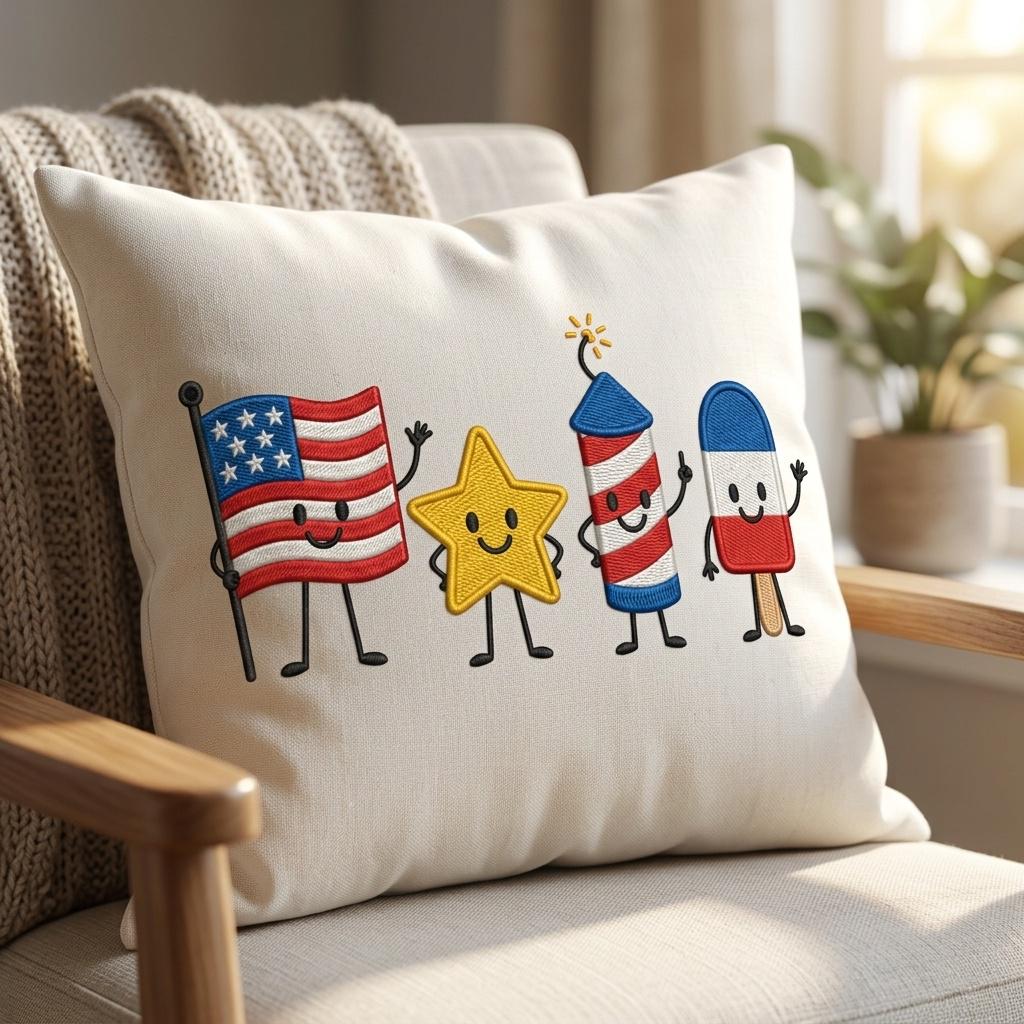 4th Of July USA Mini Embroidery Icons, Patriotic Machine Embroidery File, American Flag Holiday Design, 5 sizes, Digital Download - image 6
