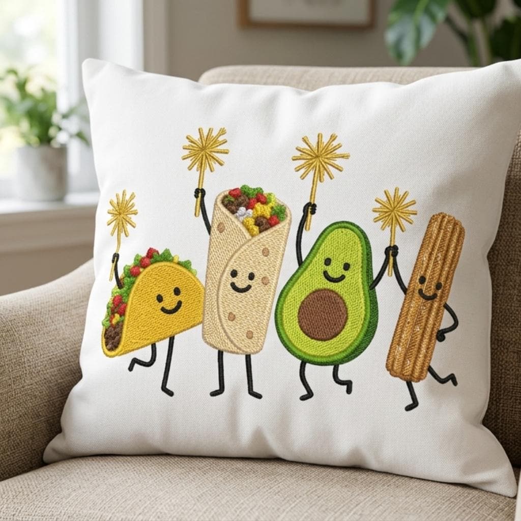 Funny Summer Food Embroidery, Taco Avocado Hotdog, Cute BBQ Machine Embroidery, Patriotic Summer Bundle, 5 sizes, Digital Download - image 5