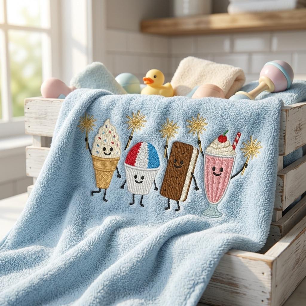 Funny Ice Cream Cupcake S’mores Embroidery, Cute Summer Food Machine Design, Patriotic Bundle, 5 sizes, Digital Download - image 4
