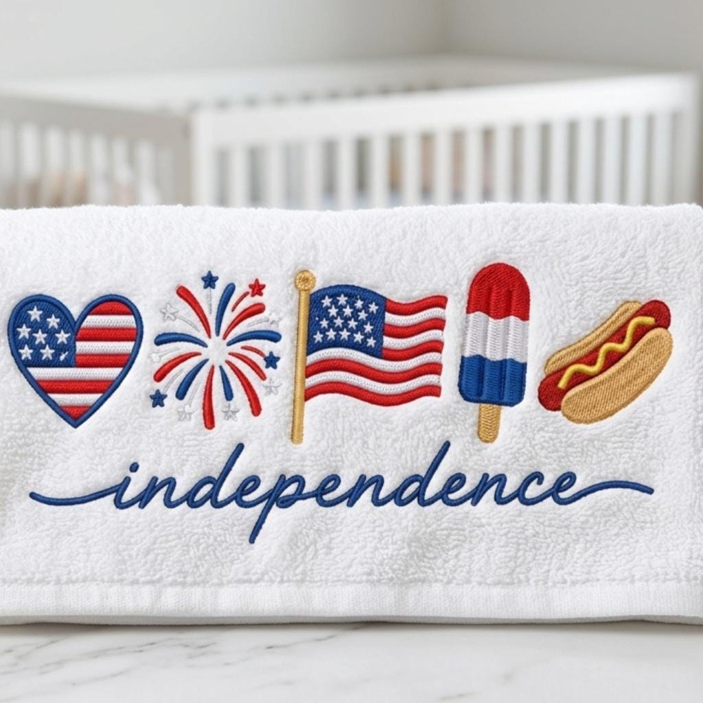American Independence Day Embroidery Design, 4th of July Patriotic Icons, Hotdog Flag Popsicle, Machine Embroidery,5 sizes, Digital Download - image 3