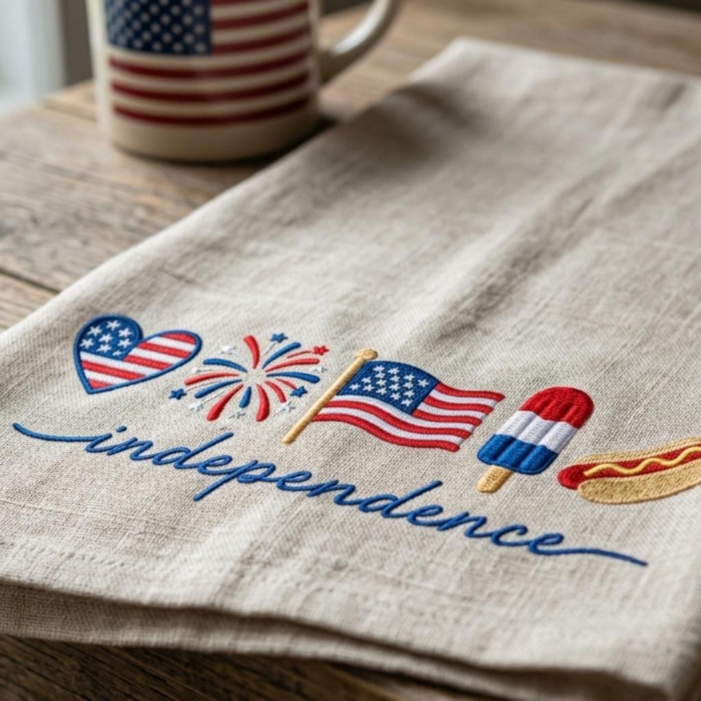 American Independence Day Embroidery Design, 4th of July Patriotic Icons, Hotdog Flag Popsicle, Machine Embroidery,5 sizes, Digital Download - image 7