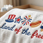 Land of the Free Embroidery File, Patriotic 4th of July Design, USA Flag Hotdog Popsicle, Machine Embroidery, 5 sizes, Digital Download - image 4