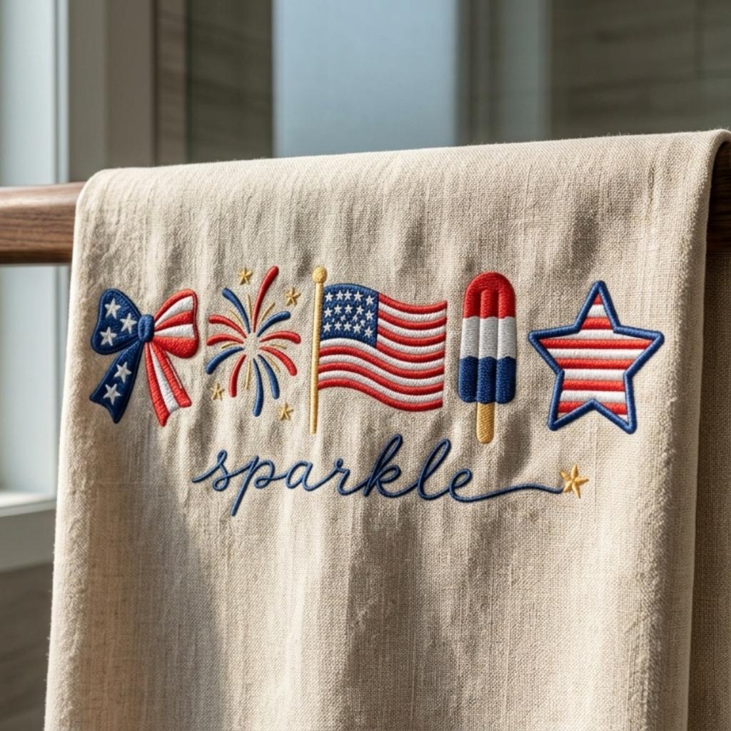Sparkle Patriotic Bow Fireworks USA Flag Popsicle Hot Dog Embroidery File, 4th July Independence Day Machine, 5 sizes, Digital Download - image 7