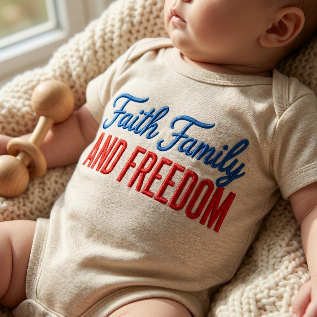 Faith Family Embroidery Design, Saved By Grace Patriotic Stitch, Jesus Inspired Machine Embroidery File, 5 sizes, Digital Download - image 3