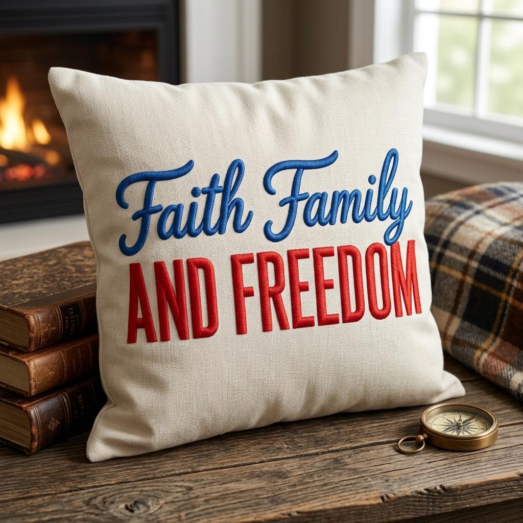 Faith Family Embroidery Design, Saved By Grace Patriotic Stitch, Jesus Inspired Machine Embroidery File, 5 sizes, Digital Download - image 6