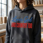 Loves God And Country Embroidery Design, Patriotic Machine Stitch File, Faith Home Decor, 5 sizes, Digital Download - image 3
