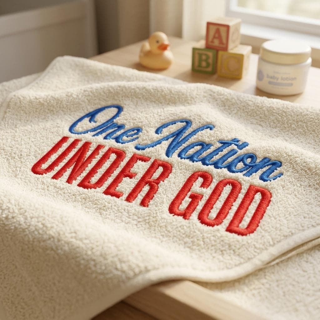 One Nation Under God Embroidery Design, Patriotic USA Pattern, Independence Day, 4th of July, American Flag Stitch,5 sizes, Digital Download - image 5