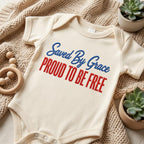 Saved By Grace Embroidery Design, Proud To Be Free Christian Stitch, Patriotic Faith Machine Embroidery, 5 sizes, Digital Download - image 3