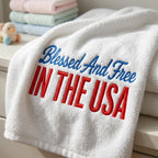 Blessed And Free In The USA Embroidery Design, Patriotic Faith Machine Stitch, Christian Digital Pattern, 5 sizes, Digital Download - image 5
