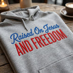 Raised On Jesus Embroidery Design, Patriotic Christian File, Faith Machine Stitch File, God Saved Country USA, 5 sizes, Digital Download - image 3