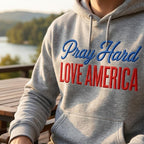 Pray Hard Love America Patriotic Embroidery Design, USA Independence Day Machine Embroidery Pattern, 5 Sizes, Digital Download - image 4