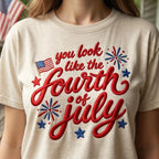 You Look Like The Fourth Of July Embroidery Design, Patriotic Quote File, American Flag Fireworks Pattern, 5 Sizes, Digital Download - image 5