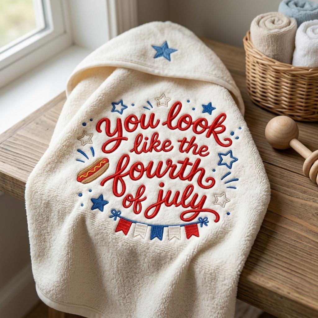 You Look Like The Fourth Of July Embroidery Design, Patriotic Saying Machine Embroidery, USA Summer BBQ Pattern, 5 Sizes, Digital Download - image 4