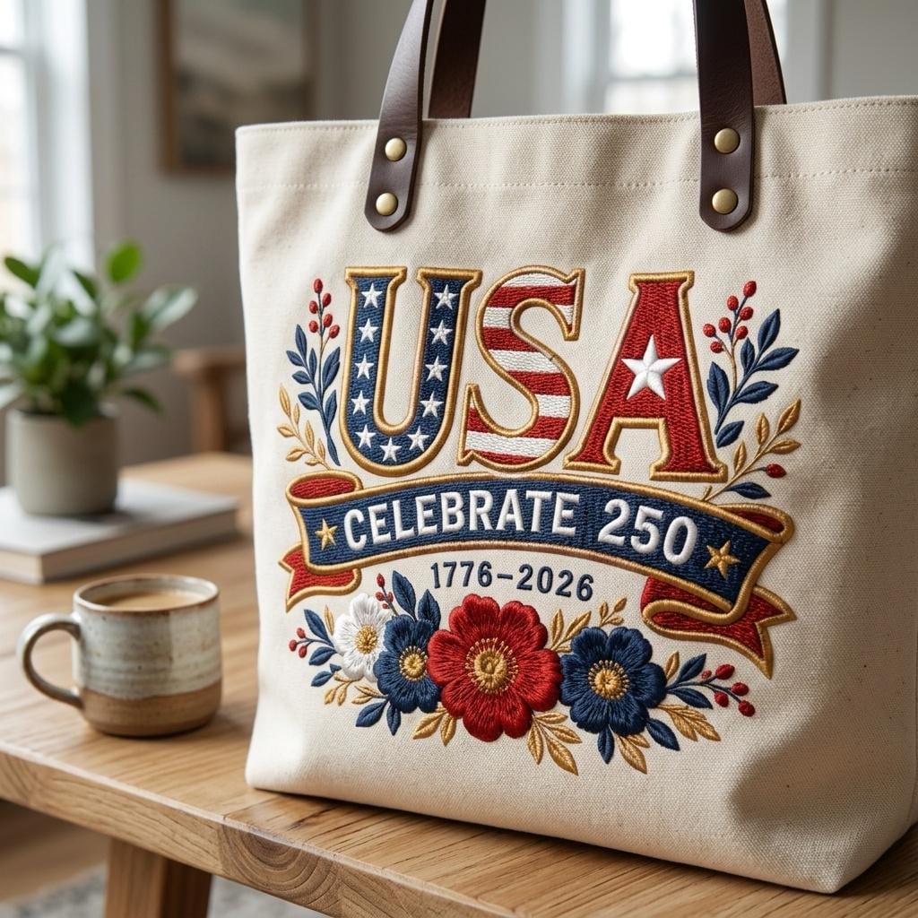 USA 250 Years Of Freedom Embroidery Design, America 250th Anniversary Floral Embroidery, Patriotic 1776-2026 File, 5 Sizes, Digital Download - image 7