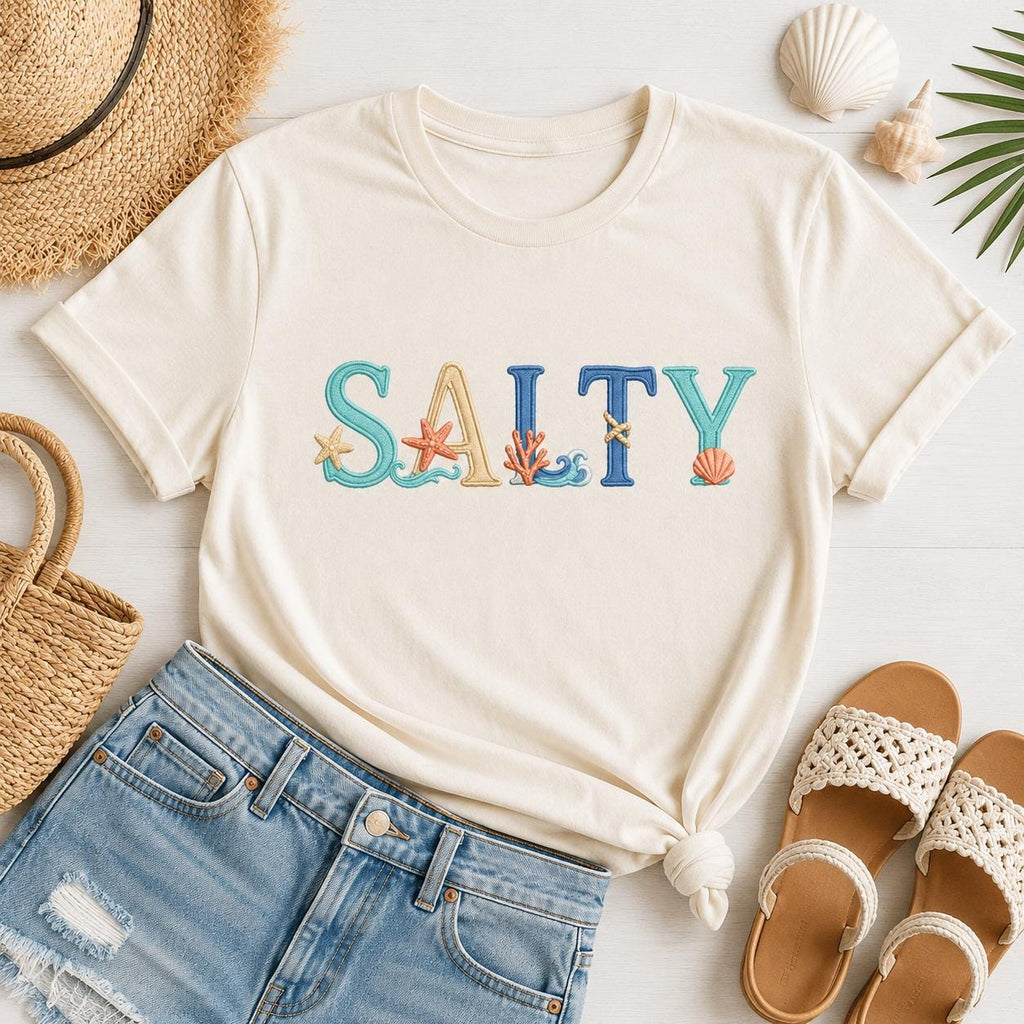 Coastal Embroidery Alphabet Font, Beach Sea Life Letter Set, Summer Ocean Embroidery Letters, Name Monogram Font, 5 sizes, Digital Download - image 7