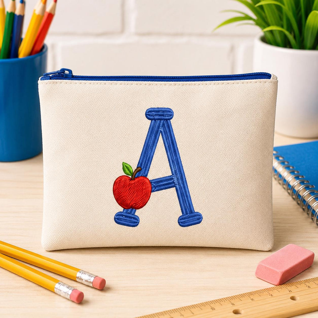 School Alphabet Embroidery Font, Teacher Classroom Letter Set, Back To School Embroidery Letters, Name ABC Font, 5 sizes, Digital Download - image 5