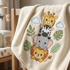 Stacked Safari Animals Embroidery Design, Lion Elephant Zebra Giraffe Machine Embroidery File, 5 sizes, Digital Download - image 5