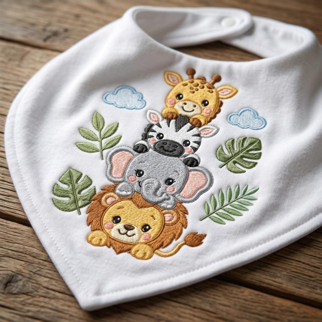 Stacked Safari Animals Embroidery Design, Lion Elephant Zebra Giraffe Machine Embroidery File, 5 sizes, Digital Download - image 6