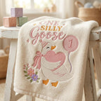 One Silly Goose Embroidery Design, Birthday Balloon Machine Stitch, Baby Goose Digital File, Silly Goose Pattern, 5 sizes, Digital Download - image 7