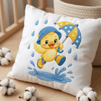 Cute Baby Duck Embroidery Design, Duckling with Umbrella and Rain Boots, Nursery Animal Stitch, Rainy Day Duck, 5 sizes, Digital Download - image 3