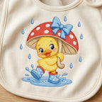 Happy Baby Duck Embroidery Pattern, Duckling in Mushroom Hat, Rainy Day Nursery Animal Stitch, Machine Embroidery, 5 sizes, Digital Download - image 5