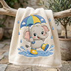 Cute Baby Elephant Embroidery Design, Elephant with Umbrella File, Rainy Day Elephant Stitch, Nursery Animal, 5 sizes, Digital Download - image 6