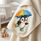 Cute Penguin Embroidery Design, Penguin with Umbrella File, Rainy Day Penguin Stitch, Nursery Animal Embroidery, 5 sizes, Digital Download - image 3
