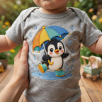 Cute Penguin Embroidery Design, Penguin with Umbrella File, Rainy Day Penguin Stitch, Nursery Animal Embroidery, 5 sizes, Digital Download - image 4