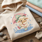 Cute Baby Sheep Embroidery Design, Sheep with Umbrella File, Rainy Day Lamb Stitch, Nursery Animal Embroidery, 5 sizes, Digital Download - image 5