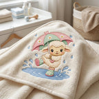 Cute Baby Sheep Embroidery Design, Sheep with Umbrella File, Rainy Day Lamb Stitch, Nursery Animal Embroidery, 5 sizes, Digital Download - image 6