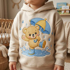 Cute Baby Bear Embroidery Design, Bear with Umbrella File, Rainy Day Bear Stitch, Nursery Animal Embroidery, 5 sizes, Digital Download - image 6