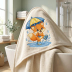 Cute Baby Fox Embroidery Design, Fox with Umbrella File, Rainy Day Fox Stitch Pattern, Nursery Animal Embroidery, 5 sizes, Digital Download - image 6