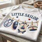 Little Sailor Machine Embroidery Design, Nautical Baby Clothesline Embroidery File, Sailboat Baby Shower Design, 5 sizes, Digital Download - image 5