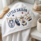 Little Sailor Machine Embroidery Design, Nautical Baby Clothesline Embroidery File, Sailboat Baby Shower Design, 5 sizes, Digital Download - image 7