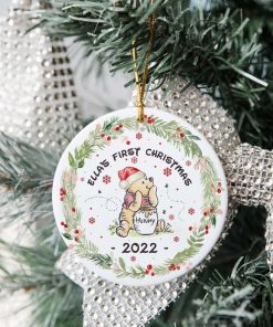 Personalized Christmas Ornament, Winnie The Pooh Christmas Ornament, First Christmas Ornament, Christmas Ceramic Ornament, XT