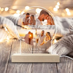Personalized Couple Photo Anniversary Gifts, Couple Acrylic Night Lights, Couple Bedroom Decor Lights, Valentines Day Gifts For Him Her