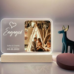 Personalized Engagement Gifts for Couple, Newly Engaged Gifts, Engagement Led Plaque, Engaged Night Light Plaque, Couple Engaged Led Lamp